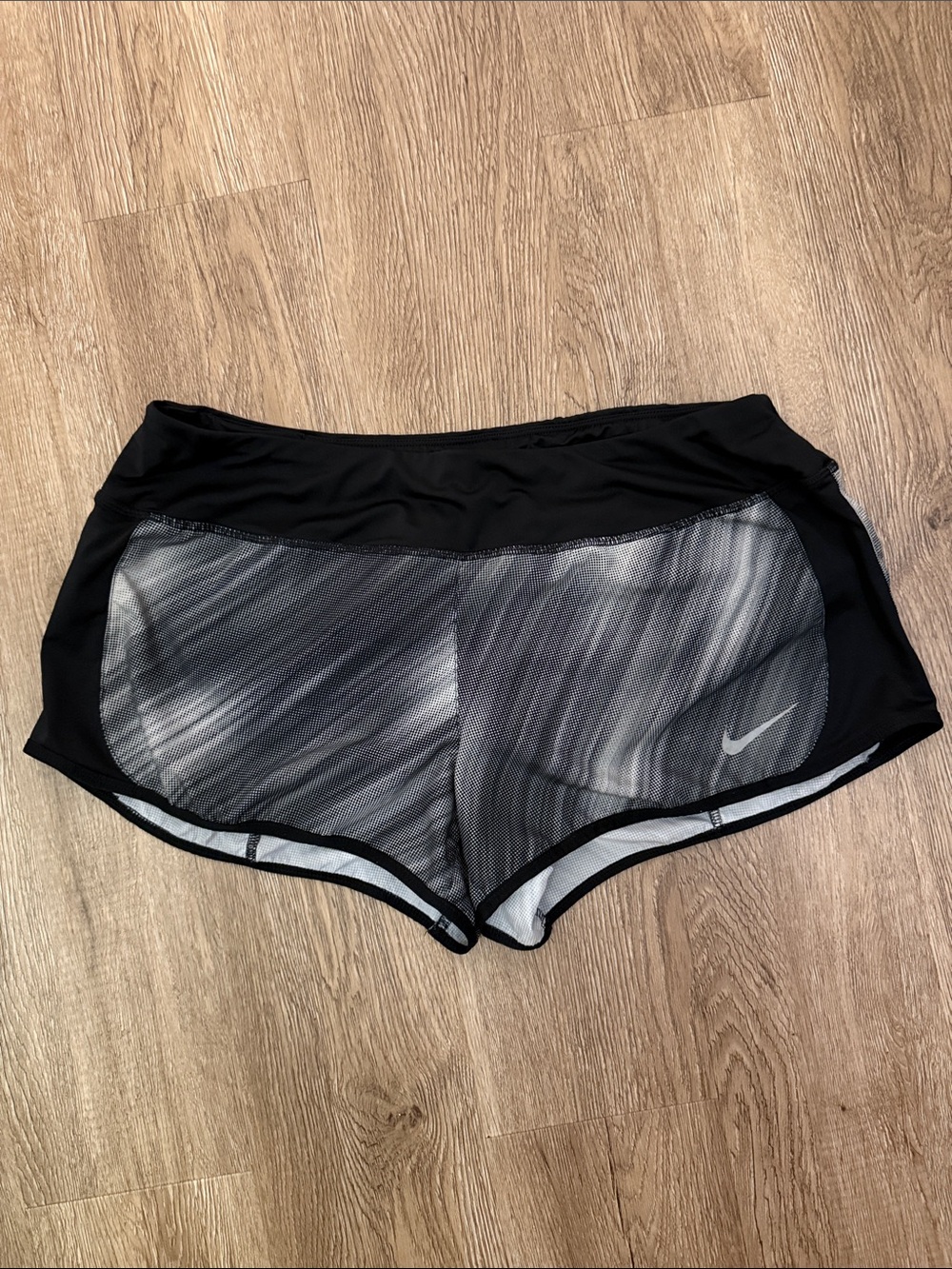 Nike Women’s Black and Gray Dri Fit Athletic Running Shorts